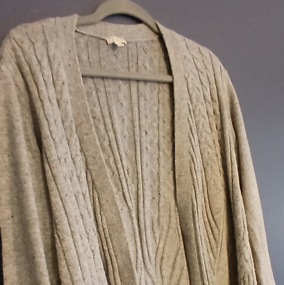 Talbots Open Gray Cardigan